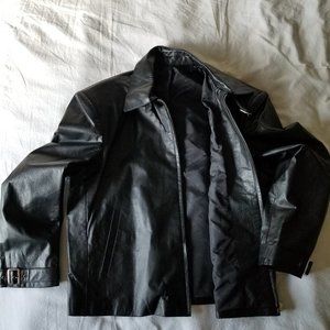 Faux-Leather Couture Jacket (Men's XL, Black)